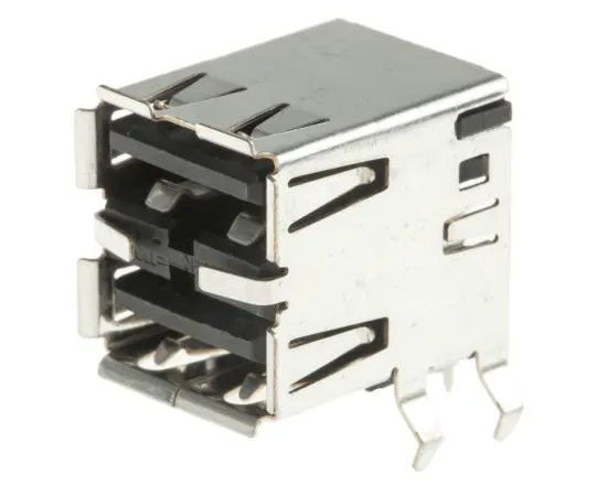 63-5013-65 TE Connectivity Dual Port Right Angle Through Hole, Version 2.0 Type A USB Connector, Receptacle 5787745-2