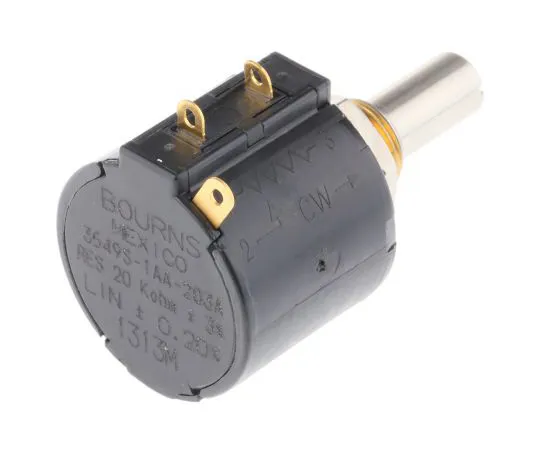 63-4971-24 Bourns 1 Gang 10 Turn Rotary Wirewound Potentiometer with a 6.35 mm Dia. Shaft, 20kΩ, ±3%, 2W, Linear 3549S-1AA-203A 3549S-1AA-203A