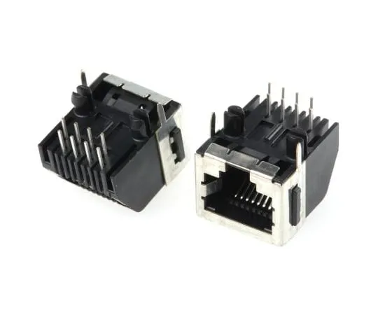 63-6555-97 RJ 45 socket 8P 8C pole Cat 3 right angle through hole female 5555141-1