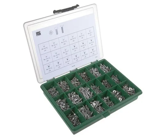 63-6571-57 890 piece Stainless Steel Screw/Bolt Kit, No. 10, No. 6, No. 8 180-796