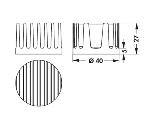 63-4940-74 Heatsink, 9.41K/W, 40 (Dia.) x 27mm, Adhesive Foil, Conductive Foil ICK LED R 40x27