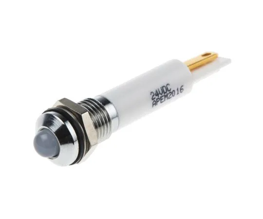 63-5141-23 RS PRO White Indicator, 24 V dc, 8mm Mounting Hole Size, Faston, Solder Lug Termination, IP67 838-5567
