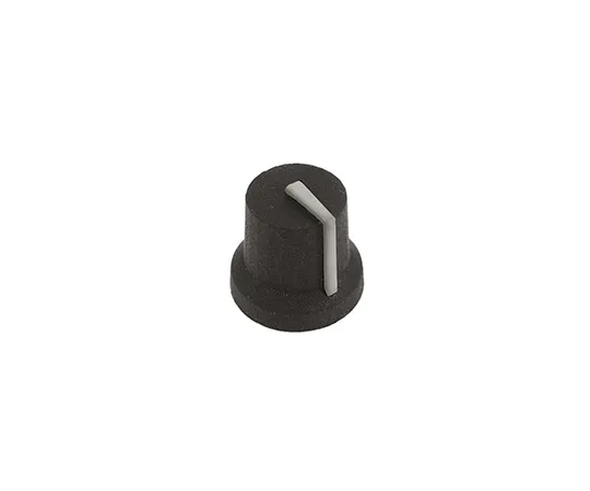 63-5092-26 RS Potentiometer Knob, Push-On Type, 16.8mm Knob Diameter, Black, D Shaped Shaft Type, 6mm Shaft 777-7369