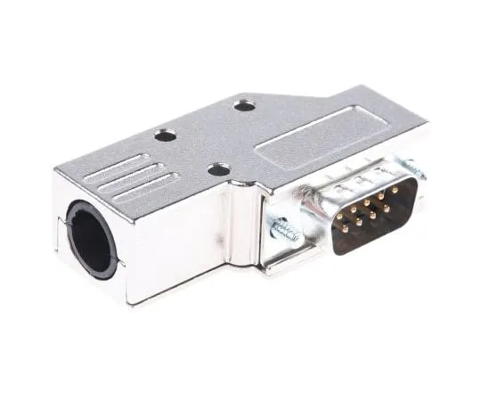 63-5100-67 MHDCMR Series, Right Angle 9 Way D-Sub Plug Connector Kit With Hood and Inserts MHDCMR9-DB9P-K