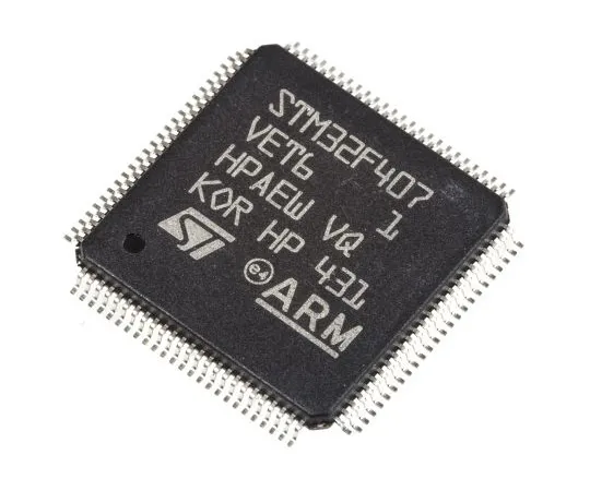 63-5050-84 STMicroelectronics, 32bit ARM Cortex M4F Microcontroller, 168MHz, 512 kB Flash, 100-Pin LQFP STM32F407VET6
