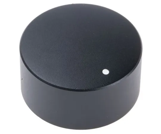63-5092-16 RS Pro Potentiometer Knob, Push-On Type, 35mm Knob Diameter, Black, Splined Shaft Type, 6mm Shaft 777-7316