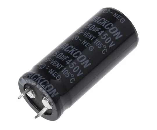 63-4987-72 RS PRO 150μF 450V dc Aluminium Electrolytic Capacitor, Through Hole 22 (Dia.) x 50mm +105°C 22mm 10mm 50mm 706-3308