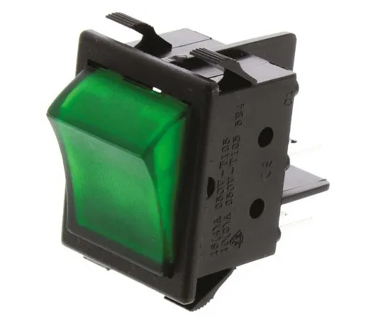 63-4987-94 ZF Illuminated Double Pole Single Throw (DPST), Latching Rocker Switch Panel Mount WRG32F2BBGEN