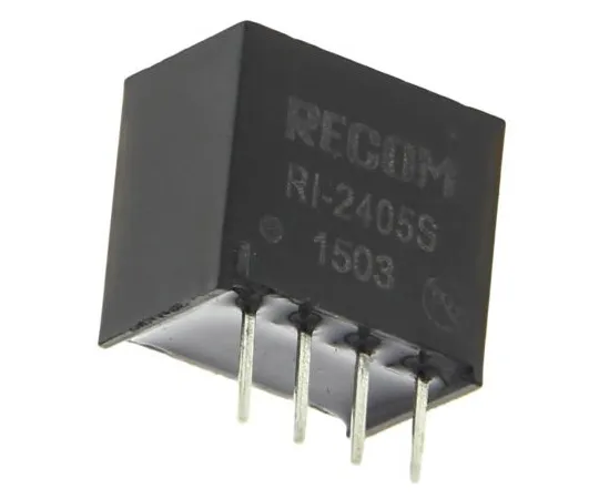 63-4938-58 Recom RI 2W Isolated DC-DC Converter Through Hole, Voltage in 21.6 → 26.4 V dc, Voltage out 5V dc RI-2405S
