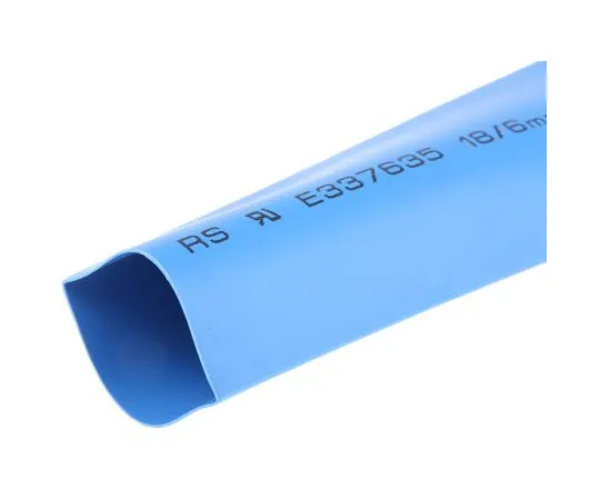 63-4979-27 RS Pro Blue No Heat Shrink Tubing 18mm Sleeve Dia. x 3m Length 3:1 Ratio 700-4507