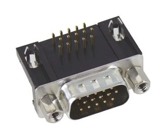 63-4970-93 Harting 15 Way Right Angle Through Hole PCB D-sub Connector Plug, 2.29mm Pitch, with 4-40 UNC Female Screwlocks, 9561627813