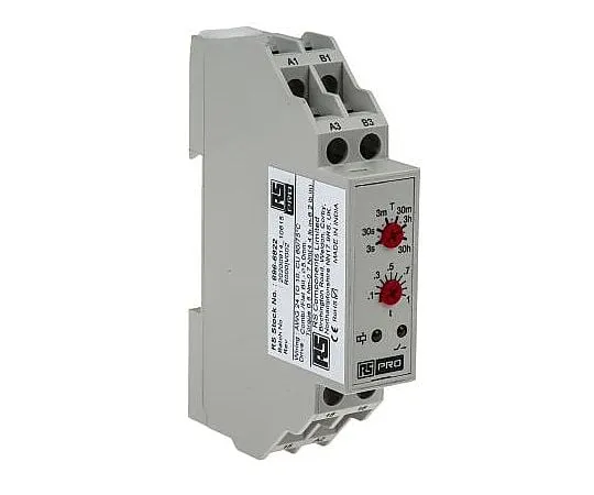63-5165-51 RS PRO OFF Delay Single Timer Relay, Screw, 0.3 s → 30 h, SPDT, 1 Contacts, SPCO, 24 V ac/dc, 240 V ac 896-6822