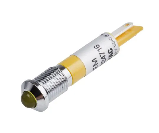 63-5144-94 RS PRO Yellow Indicator, 110 V ac, 8mm Mounting Hole Size, Solder Lug Termination, IP67 846-2706