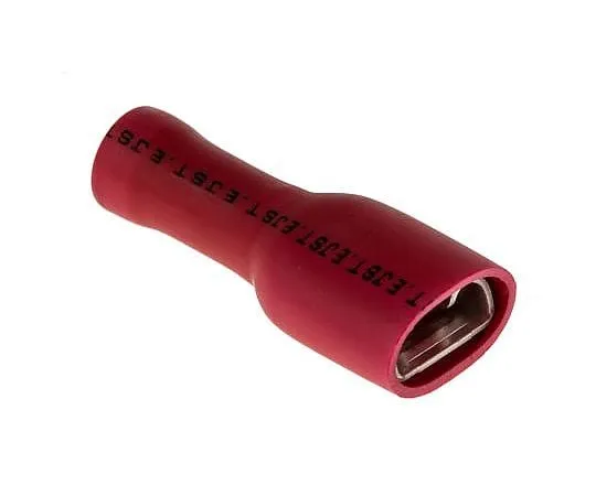 63-4965-20 JST FLVDDF Series Red Insulated Crimp Receptacle, 6.35 x 0.8mm, 0.25mm² to 1.65mm², 22AWG to 16AWG FLVDDF1.25-250A S LF