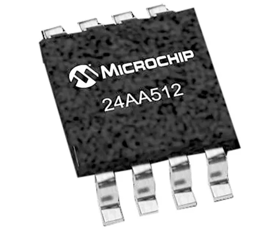 63-4985-53 Microchip 24AA512-I/SN, 512kbit Serial EEPROM Memory 8-Pin SOIC I2C 24AA512-I/SN