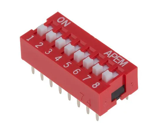 63-5158-97 8 Way Through Hole DIP Switch SPST, Raised Actuator NDS-08-V