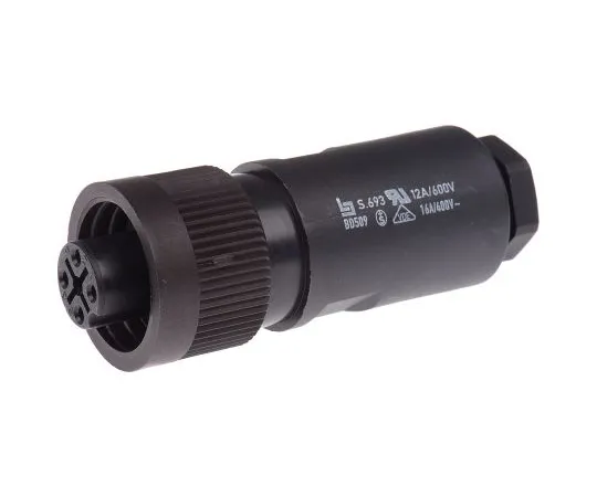 63-5035-11 Binder 693 Series Cable Mount Connector, 4 contacts Socket 99-4222-110-04