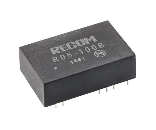 63-5034-52 Recom 5W Isolated DC-DC Converter Through Hole, Voltage in 4.5 → 6 V dc, Voltage out 40 → 120V dc R05-100B