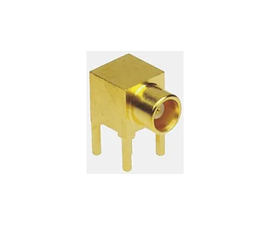 63-4981-28 Amphenol Right Angle Through Hole MCX Connector jack, 50Ω Impedance, Solder Termination, 0 → 6GHz MCX6252B1-3GT30G-50