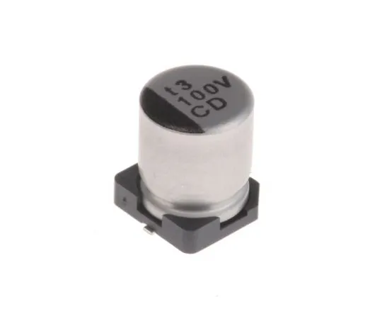 63-5041-74 Nichicon 100μF 35V dc Aluminium Electrolytic Capacitor, Surface Mount 6.3 (Dia.) x 7.7mm +105°C 6.3mm 2.2mm UCD1V101MCL6GS
