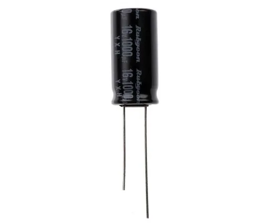 63-5027-54 Rubycon 1000μF 16V dc Aluminium Electrolytic Capacitor, Through Hole 10 (Dia.) x 20mm +105°C 10mm 5mm 16YXH1000MEFC10X20