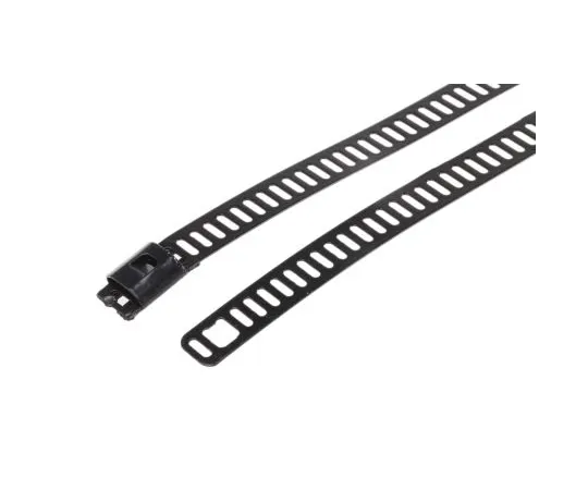 63-6550-94 RS PRO Black Polyester Coated Stainless Steel Ladder Cable Tie, 225mm x 7 mm 121-652