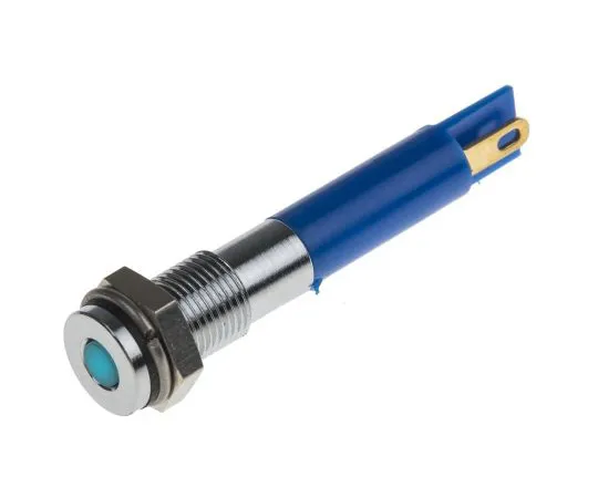 63-4977-61 RS PRO Blue Indicator, 12 V dc, 6mm Mounting Hole Size, Solder Tab Termination, IP67 700-1577