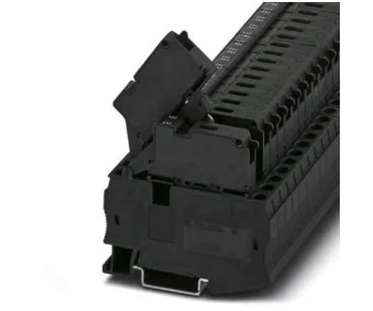63-5117-39 Phoenix Contact, Black, ST 4-HESILED 24 (6.3X32) Series, 10A Single Non-F*** DIN Rail Terminal 3038765