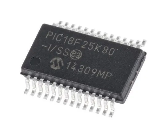 63-5009-61 Microchip, 8bit PIC Microcontroller, 64MHz, 32 kB Flash, 28-Pin SSOP PIC18F25K80-I/SS