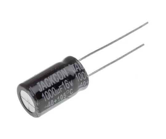 63-4997-96 RS PRO 1000μF 16V dc Aluminium Electrolytic Capacitor, Through Hole 10 (Dia.) x 17mm +105°C 10mm 5mm 17mm 711-0996