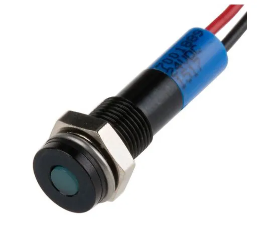 63-4978-07 RS PRO Blue Indicator, 24 V dc, 6mm Mounting Hole Size, Lead Wires Termination, IP67 700-1889