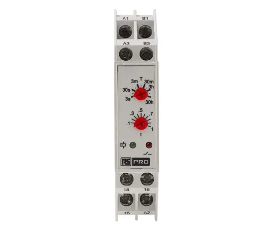 63-5165-52 RS Pro OFF Delay Single Timer Relay, Screw, 0.3 s → 30 h, SPDT, 1 Contacts, SPCO, 24 V ac/dc, 110 V ac 896-6829