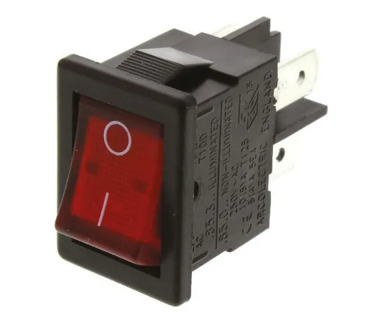 63-5052-17 Arcolectric Double Pole Single Throw (DPST), Latching Rocker Switch H8553VBNACB