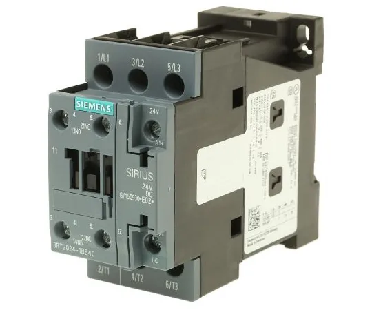 63-4987-44 Siemens 3 Pole Contactor, 12 A, 24 V dc Coil, SIRIUS Innovation, 3NO, 5.5 kW 3RT2024-1BB40