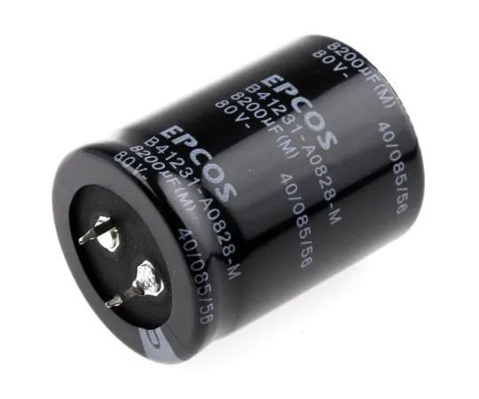 63-5086-19 EPCOS 8200μF 80V dc Aluminium Electrolytic Capacitor, Through Hole 35 (Dia.) x 45mm +85°C 35mm 10mm B41231A0828M000