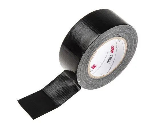 63-5028-78 3M 1900 Black PE Coated Duct Tape, 50m x 50mm 1900