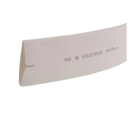 63-4979-43 RS White No Heat Shrink Tubing 18mm Sleeve Dia. x 3m Length 3:1 Ratio 700-4567