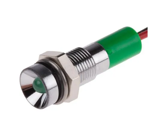 63-5022-36 RS PRO Green Indicator, 24 V dc, 6mm Mounting Hole Size, Lead Wires Termination, IP67 722-7766