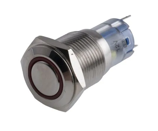 63-5125-53 RS PRO Single Pole Double Throw (SPDT) Momentary Red LED Push Button Switch, IP65, IP67, 16 (Dia.)mm, Panel Mount, 250V 811-8452