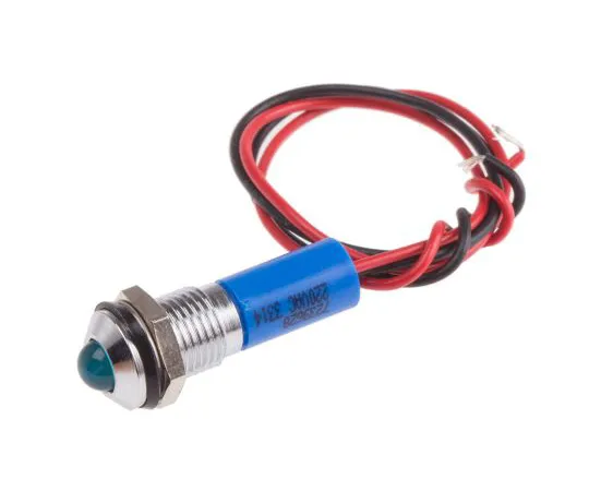63-5024-23 RS PRO Blue Indicator, 220 V ac, 8mm Mounting Hole Size, Lead Wires Termination, IP67 723-9628