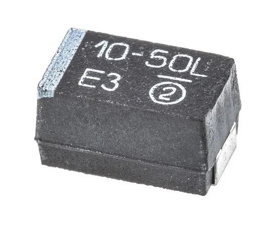 63-4960-03 Vishay Tantalum Capacitor 10μF 50V dc MnO2 Solid ±10% Tolerance TR3 Series TR3E106K050C0400