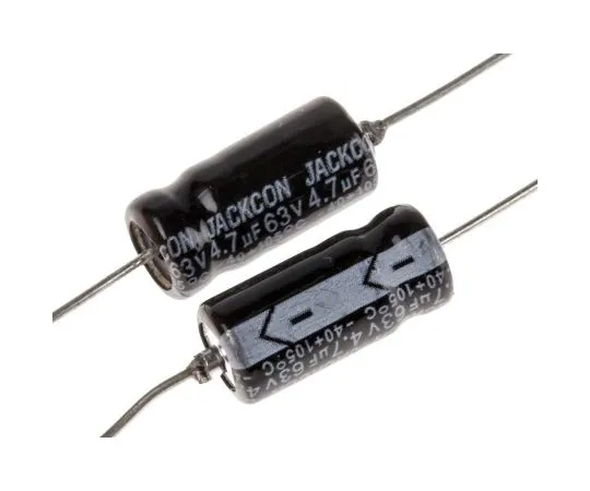 63-4989-74 RS PRO 4.7μF 63V dc Aluminium Electrolytic Capacitor, Through Hole 6 (Dia.) x 13mm +105°C 6mm 13mm 707-6363