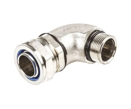 63-6551-50 Adaptaflex 90° Elbow Cable Conduit Fitting, Steel Silver Nickel Plated 25mm nominal size IP67 M25 SPL25/M25/90 X 5