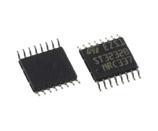 63-4960-96 STMicroelectronics ST3232BTR, Line Transceiver, RS-232 2-TX 2-RX, 3.3 V, 5 V, 16-Pin TSSOP ST3232BTR