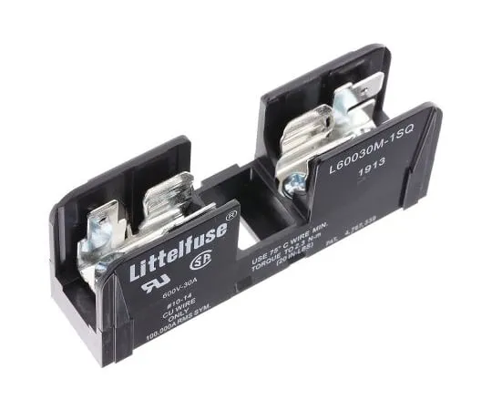 63-5084-36 Littelf*** 30A Rail Mount F*** Holder Base for 10 x 38mm F***, 600V ac/dc L60030M1SQ