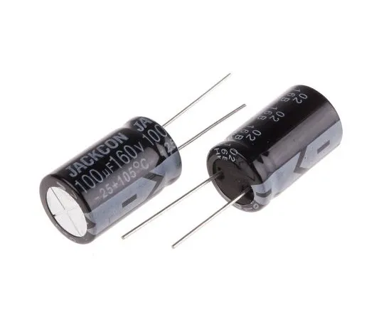 63-4998-76 RS PRO 100μF 160V dc Aluminium Electrolytic Capacitor, Through Hole 16 (Dia.) x 26mm +105°C 16mm 7.5mm 26mm 711-1817