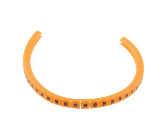 63-5125-96 RS Pro Snap On Cable Marker, Pre-printed 9 Black on Orange 3 → 3.4mm Dia. Range 812-1275