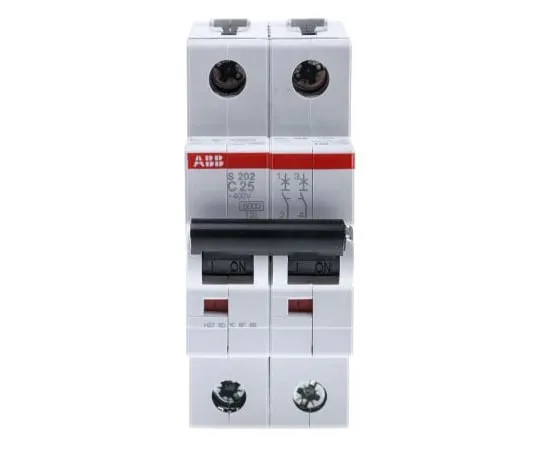 63-5050-45 ABB System M Pro S200 MCB Mini Circuit Breaker 2P, 25 A, 6 kA, Curve C S202-C25