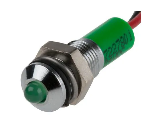 63-5022-39 RS PRO Green Indicator, 24 V dc, 6mm Mounting Hole Size, Lead Wires Termination, IP67 722-7801
