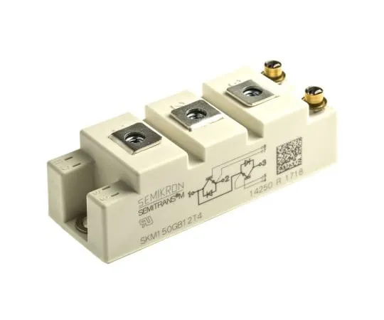 63-4962-67 Semikron SKM150GB12T4 , SEMITRANS2 , N-Channel Dual Half Bridge IGBT Module, 232 A max, 1200 V, Panel Mount SKM150GB12T4